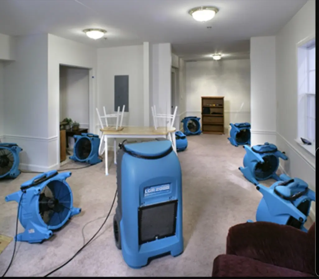 Air movers and dehumidifier setup for Water Extraction & Removal in Glendora