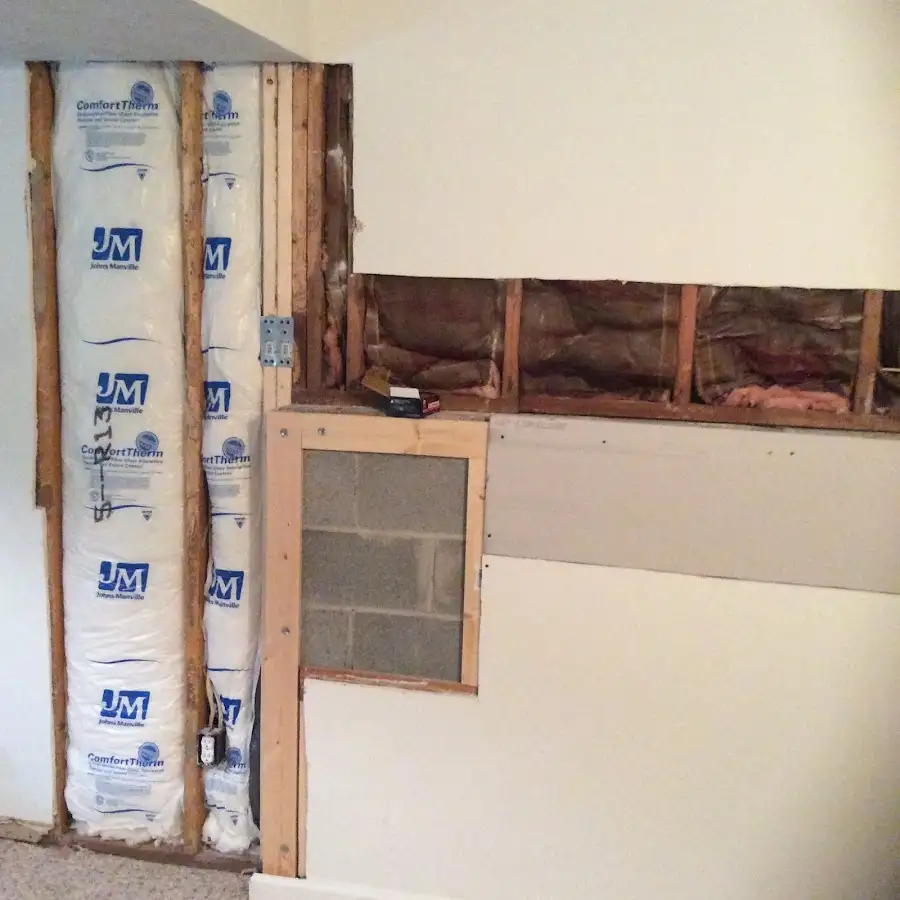 Wall insulation replacement during Basement Flood Cleanup in Glendora